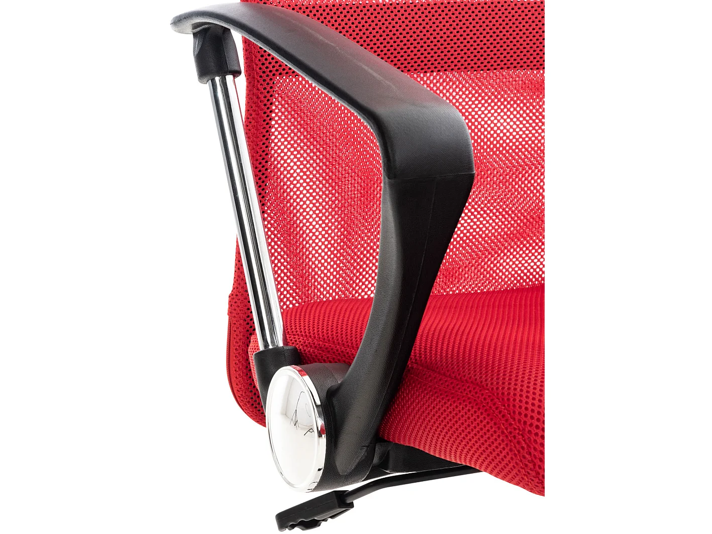 Chaise de bureau - Similicuir & Métal chromé - Rouge - Washington