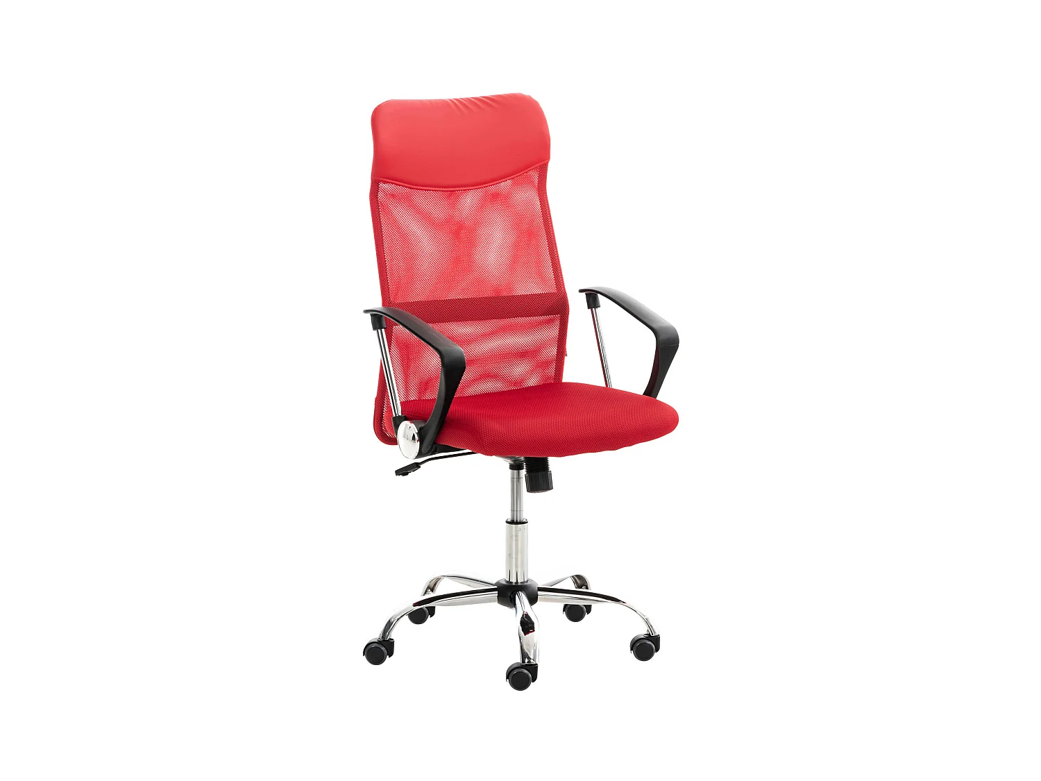 Chaise de bureau - Similicuir & Métal chromé - Rouge - Washington