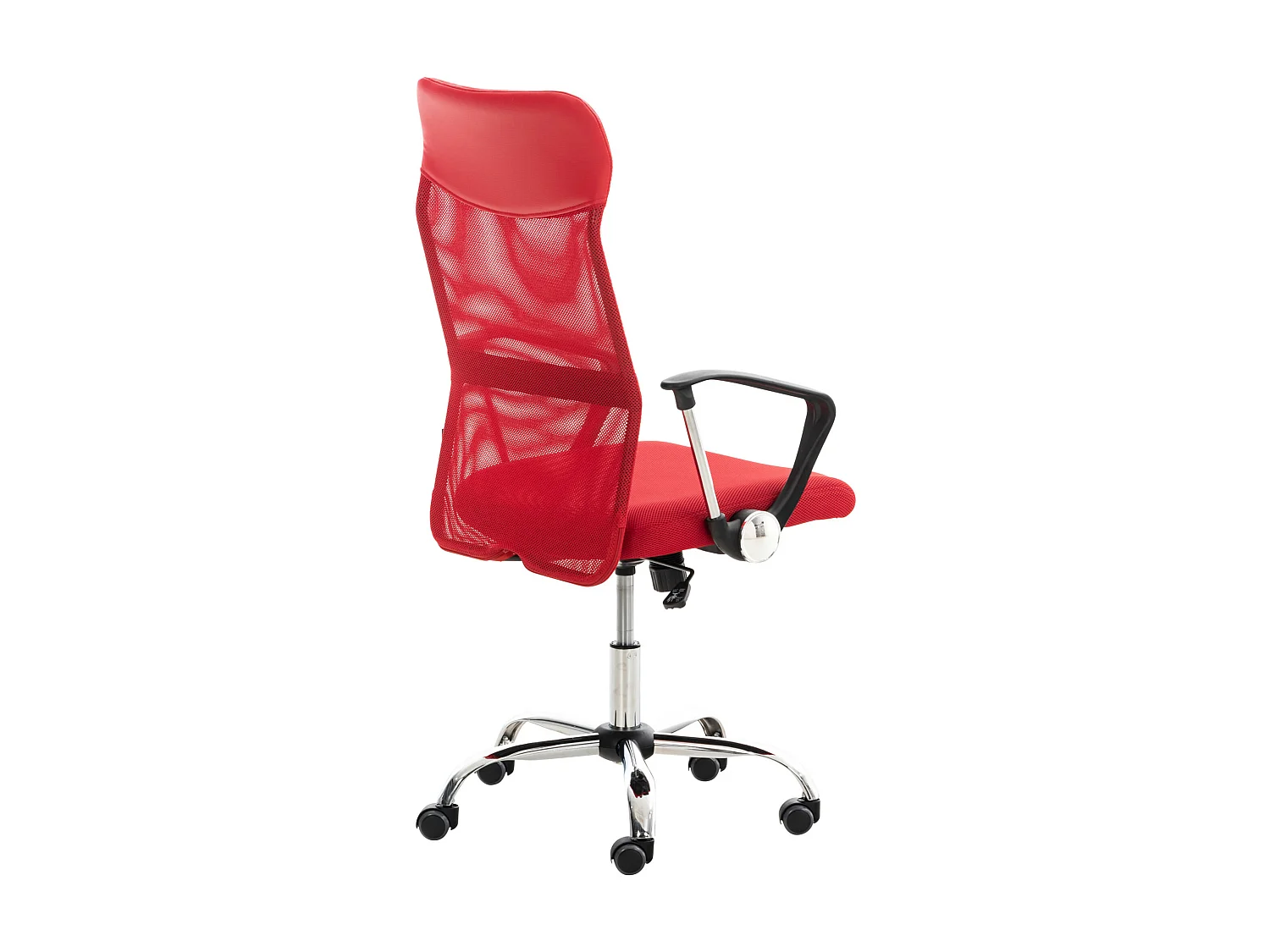 Chaise de bureau - Similicuir & Métal chromé - Rouge - Washington