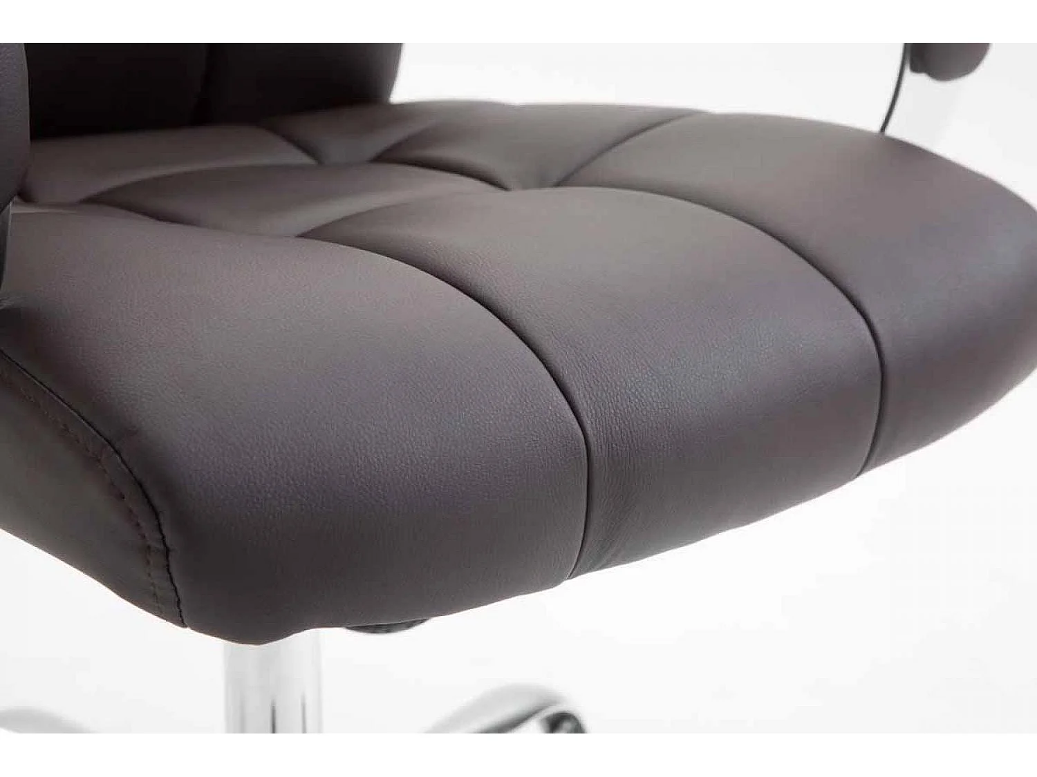 Chaise de bureau - Similicuir & Métal chromé - Marron - Mikos