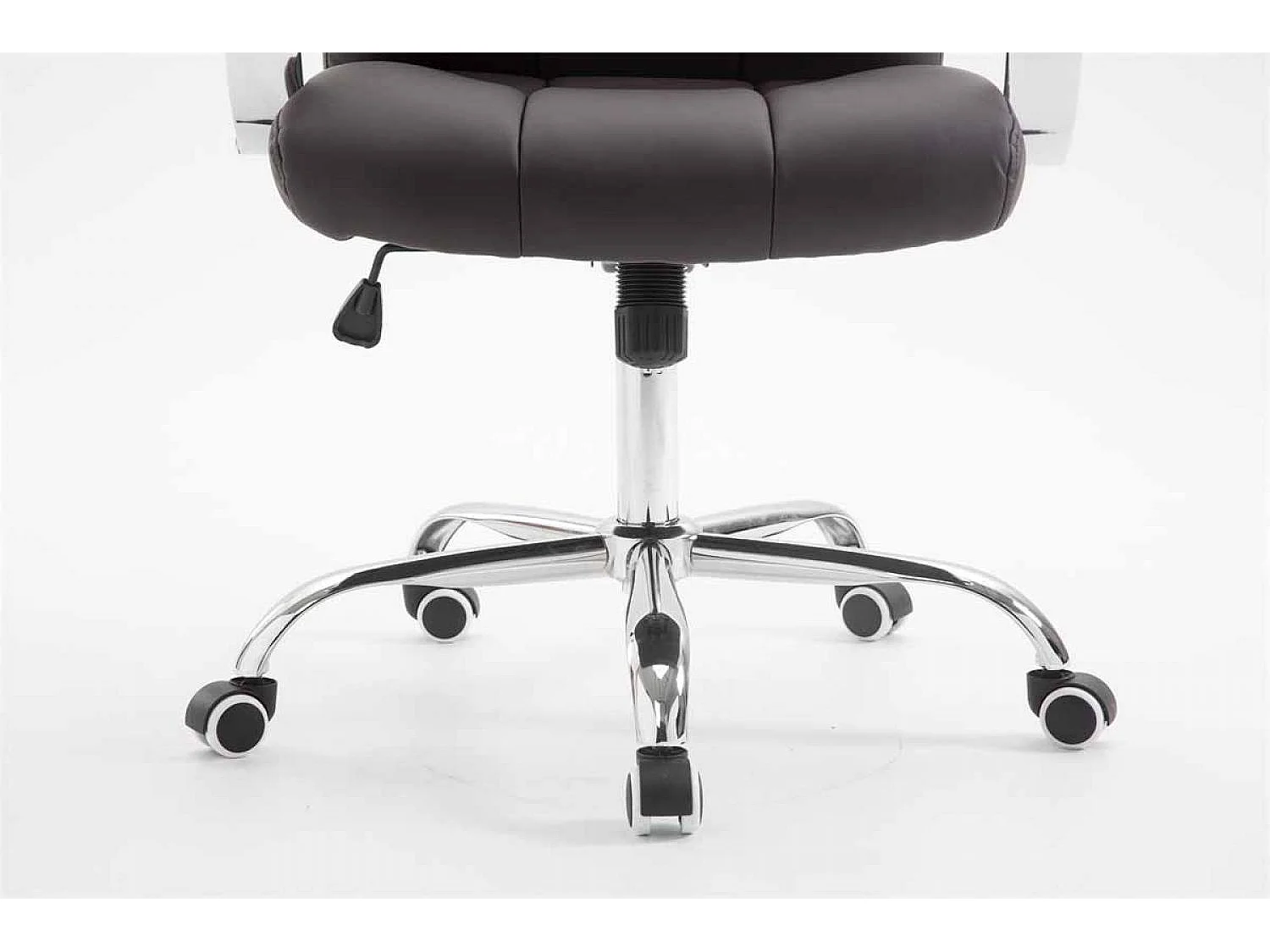 Chaise de bureau - Similicuir & Métal chromé - Marron - Mikos