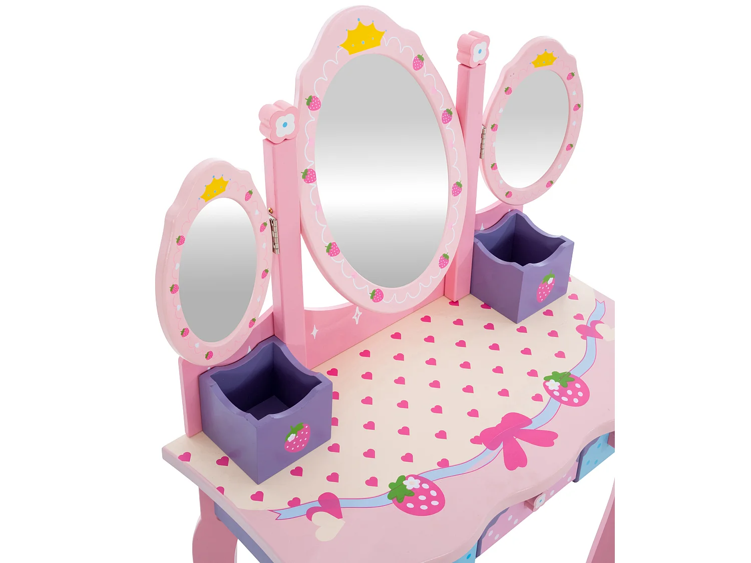 Coiffeuse - eckig - Bois - 60 x 31cm - Rose - Emilia