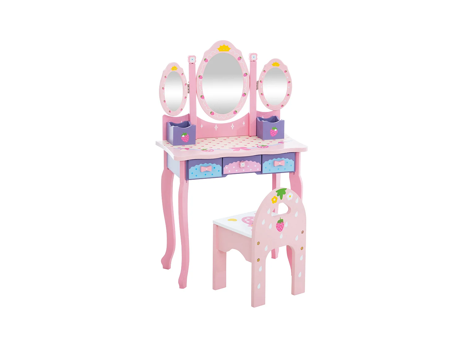 Coiffeuse - eckig - Bois - 60 x 31cm - Rose - Emilia