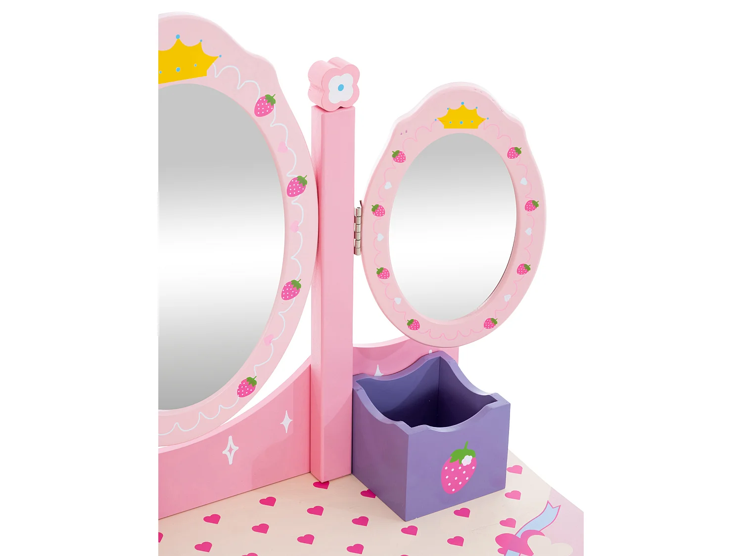 Coiffeuse - eckig - Bois - 60 x 31cm - Rose - Emilia