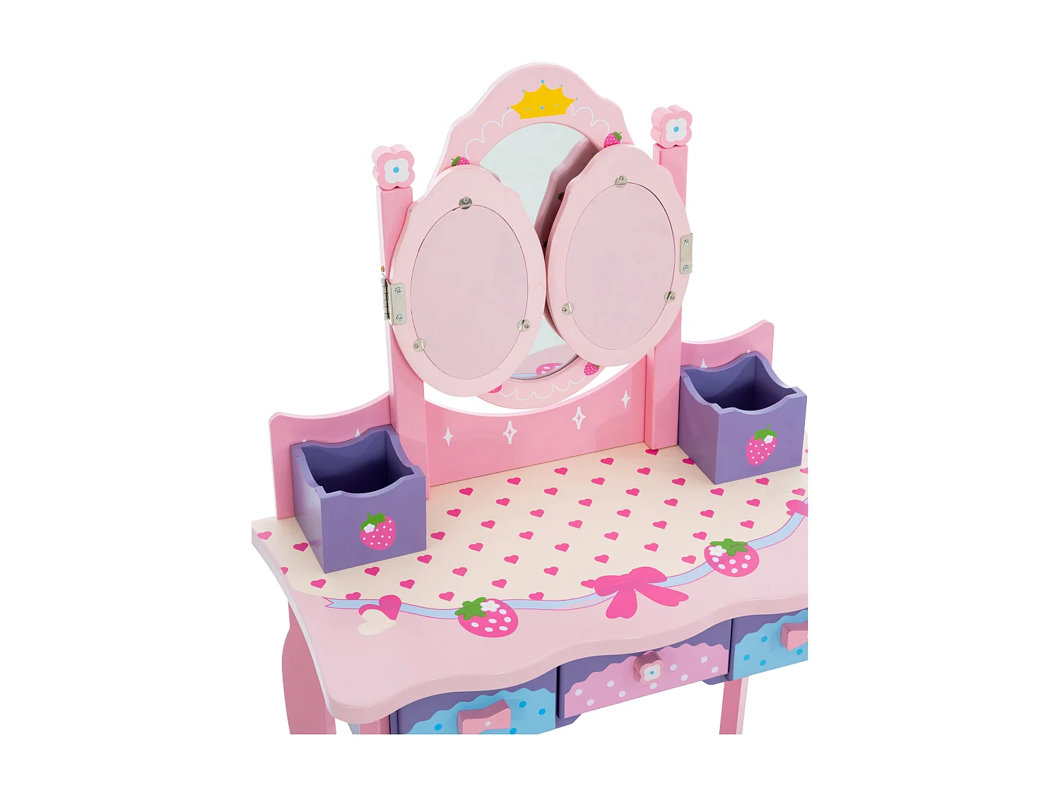 Coiffeuse - eckig - Bois - 60 x 31cm - Rose - Emilia