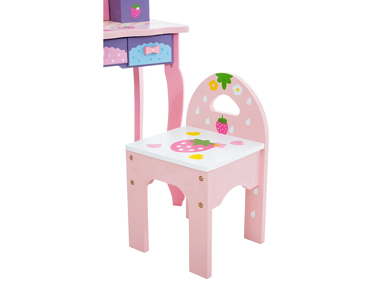 Coiffeuse - eckig - Bois - 60 x 31cm - Rose - Emilia