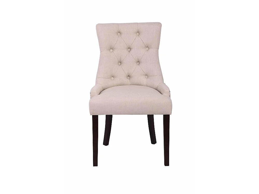 Lot de 2  chaise salle à manger - Tissu & Antique - Crème - Aberdeen