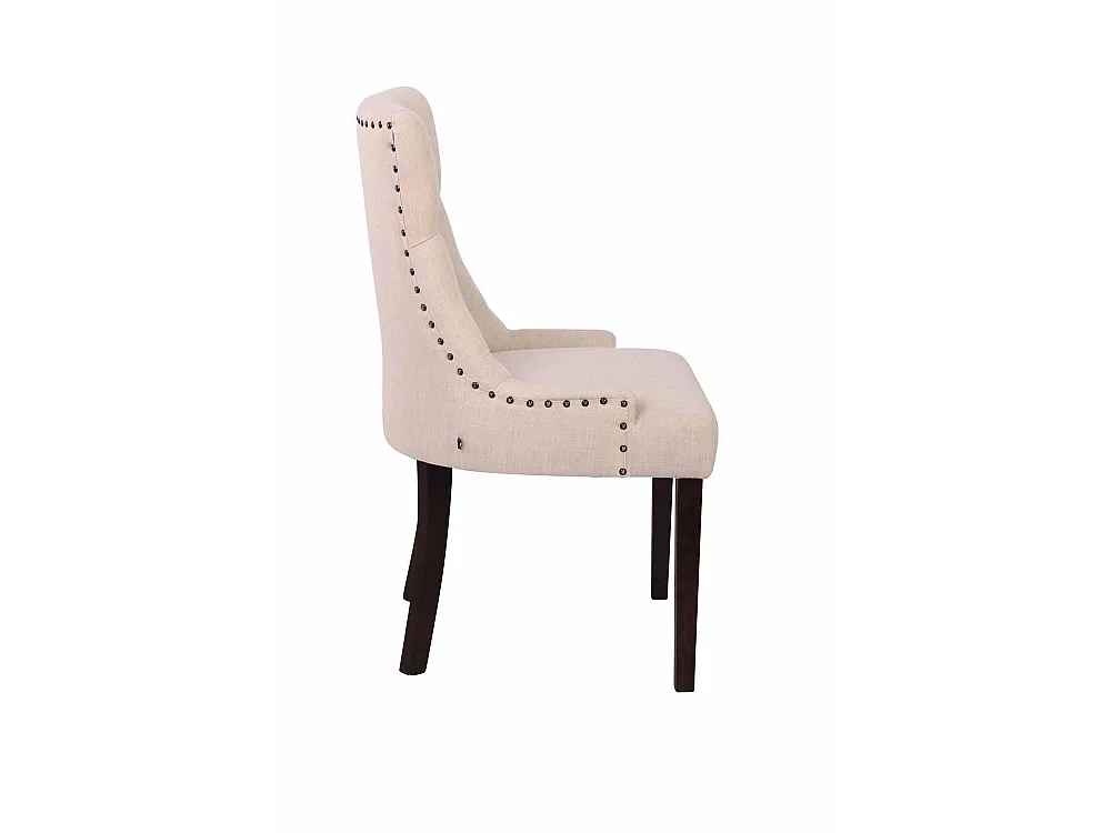 Lot de 2  chaise salle à manger - Tissu & Antique - Crème - Aberdeen