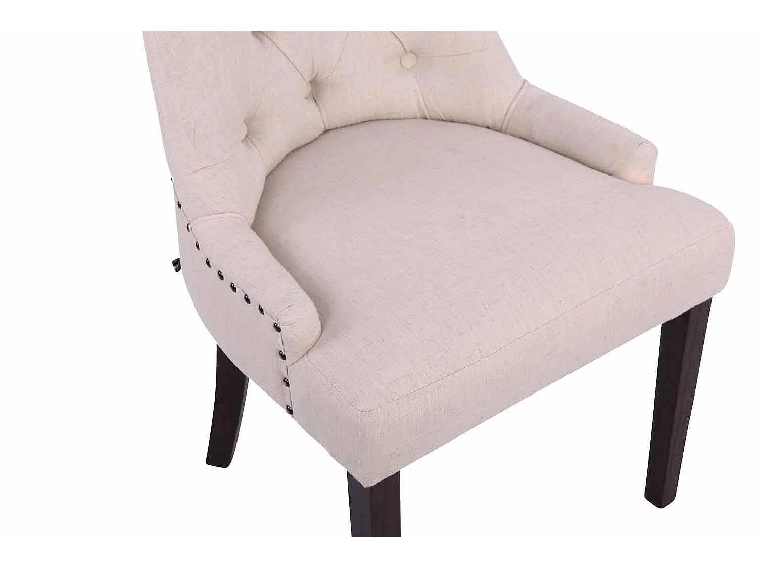 Lot de 2  chaise salle à manger - Tissu & Antique - Crème - Aberdeen