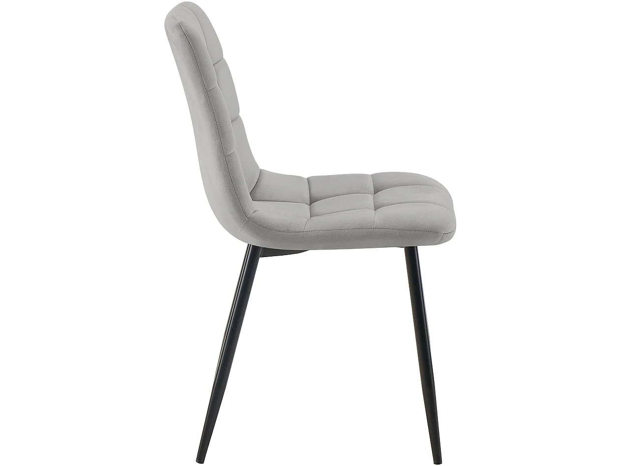Set van 4  Eetkamerstoelen - Fluweel - grijs - Tilde
