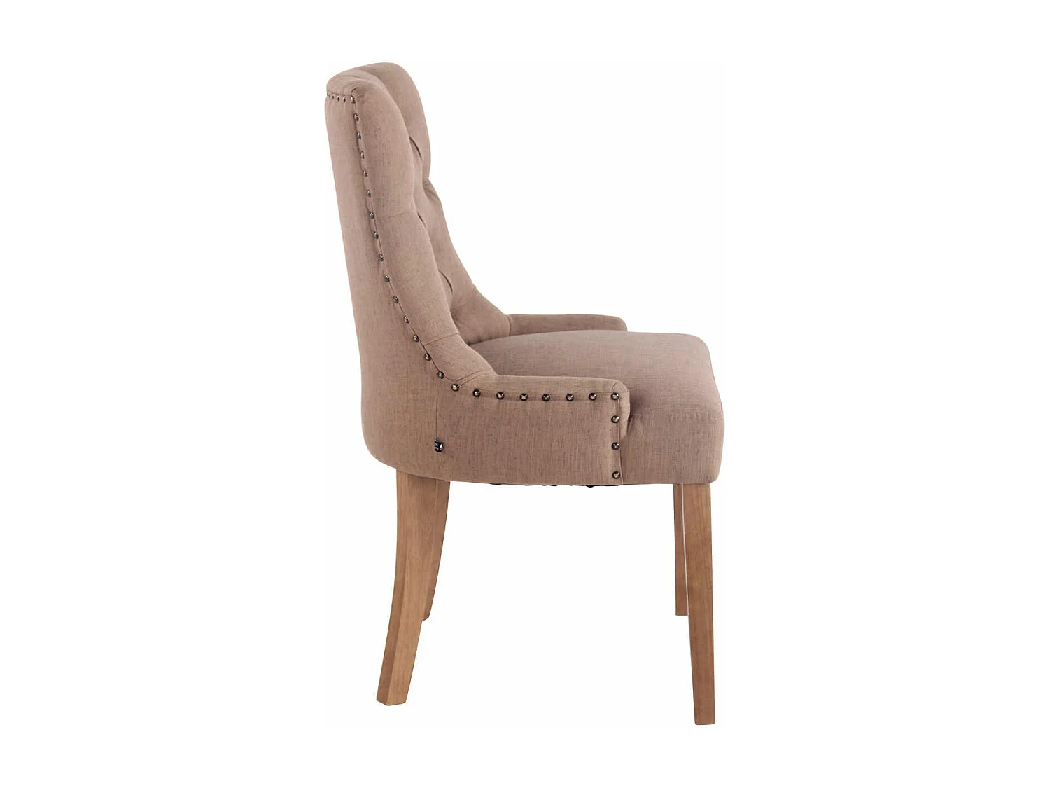 Lot de 2  chaise salle à manger - Tissu & Antique clair - Taupe - Aberdeen