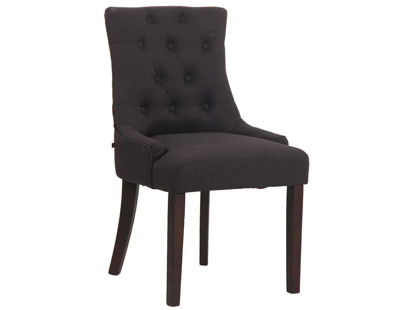 chaise salle à manger - Tissu & Bois - Noir - Inverness