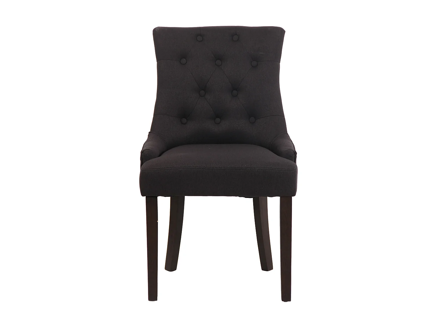 chaise salle à manger - Tissu & Bois - Noir - Inverness