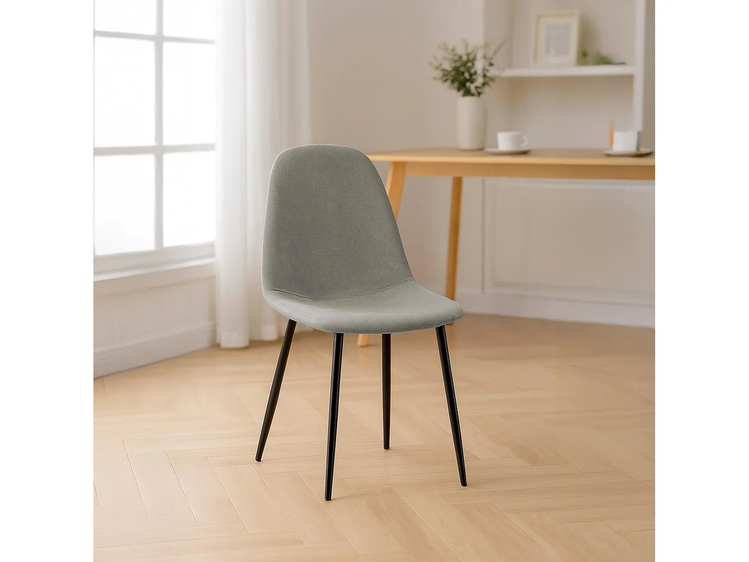 Esszimmerstuhl - Stoff - hellgrau - Napier