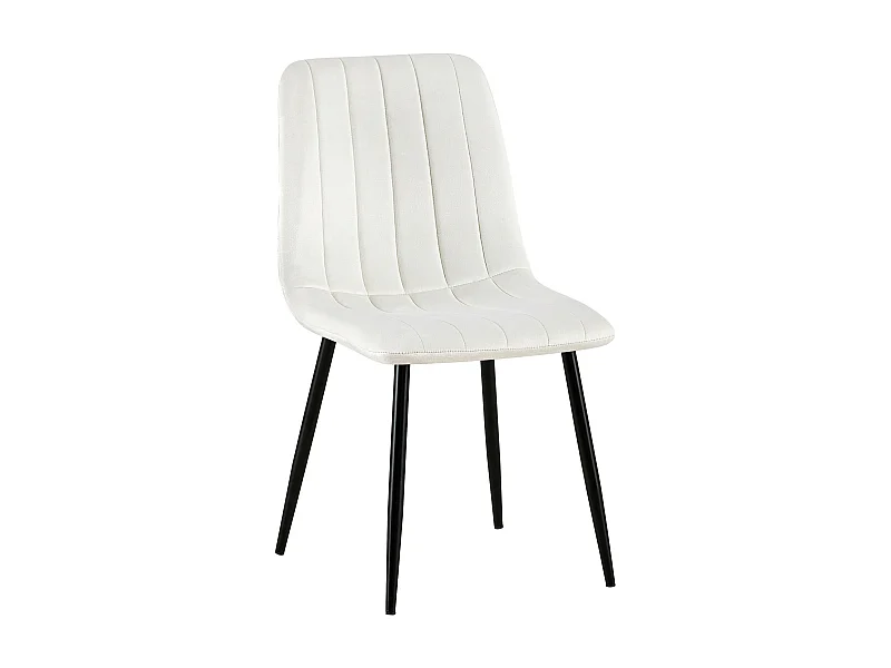 chaise salle à manger - Velours - Blanc crème - Dijon