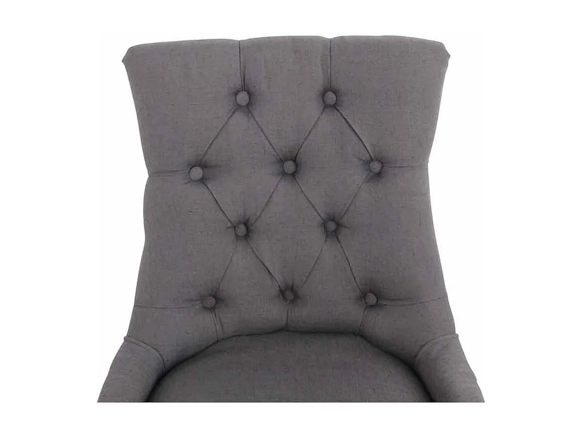 Lot de 2  chaise salle à manger - Tissu & Antique - Gris foncé - Aberdeen