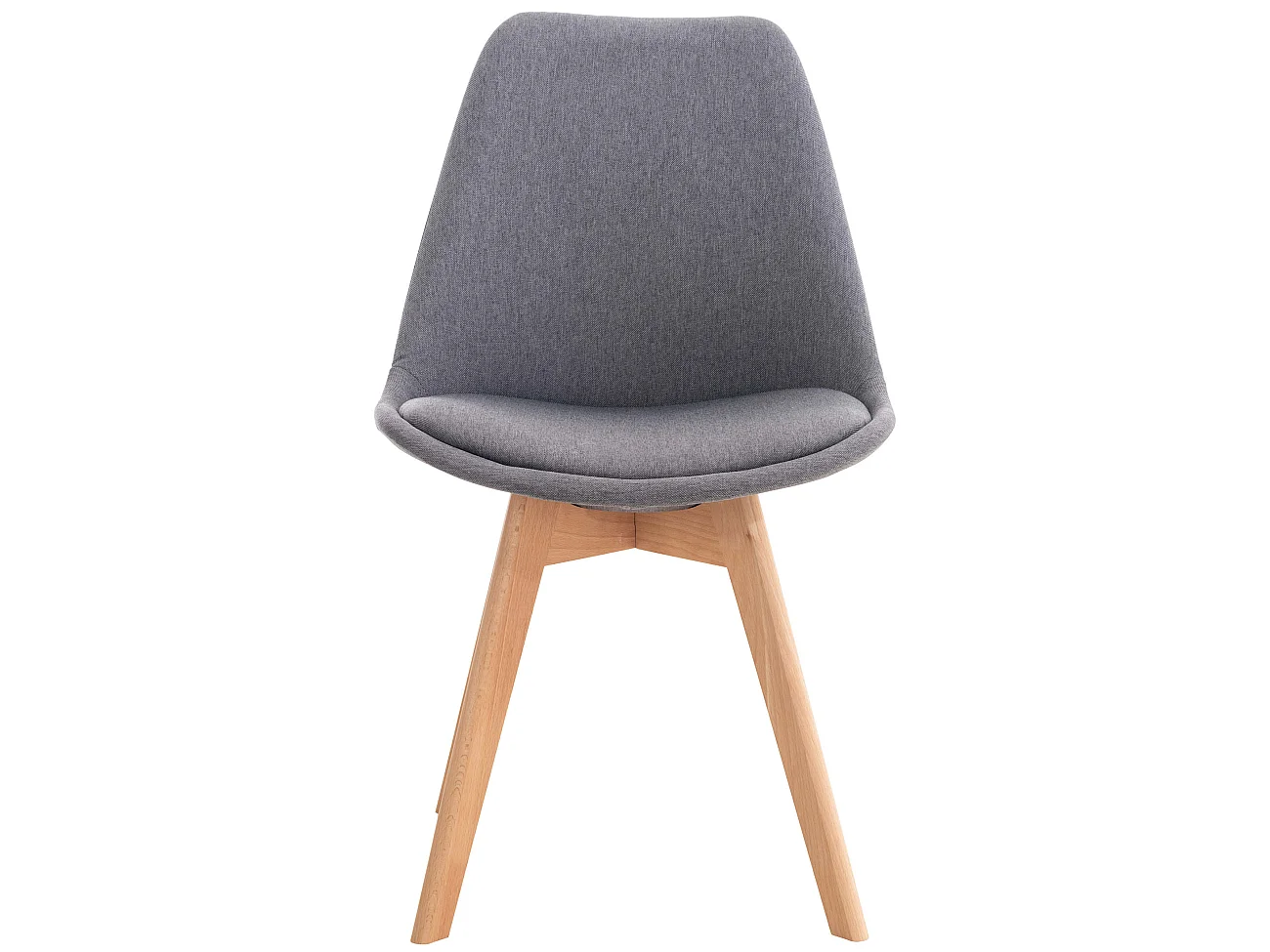 Lot de 4  chaise salle à manger - Tissu - Gris - Linares