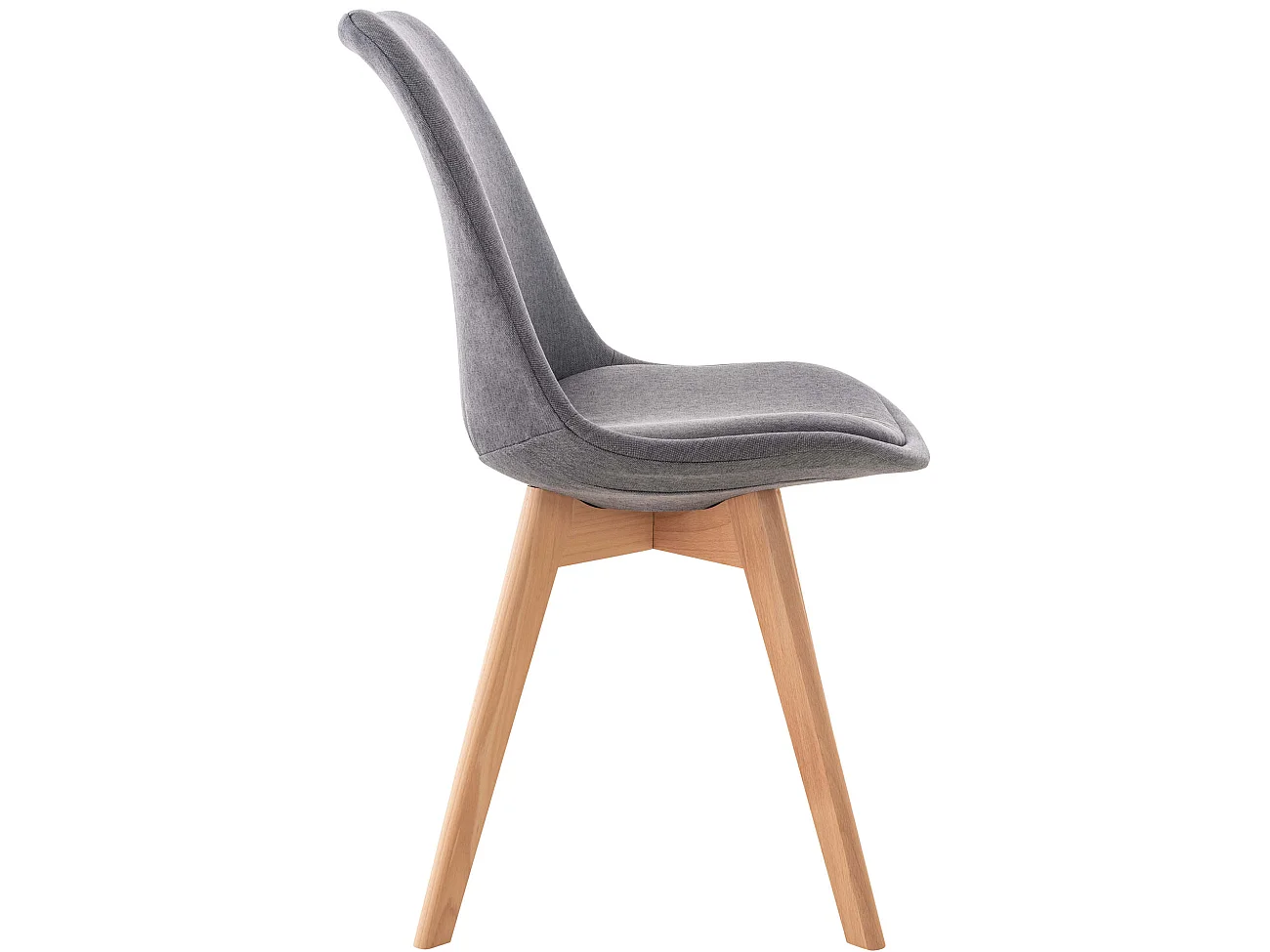 Lot de 4  chaise salle à manger - Tissu - Gris - Linares