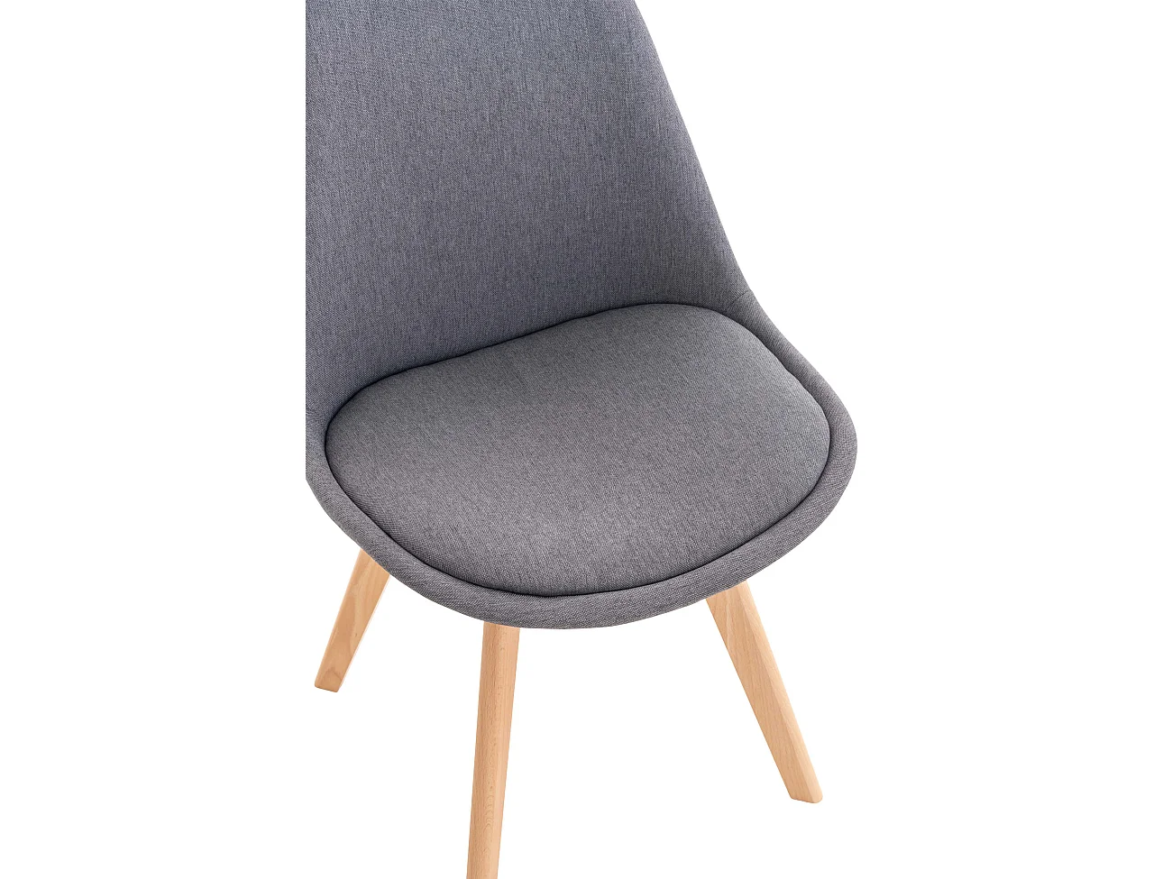 Lot de 4  chaise salle à manger - Tissu - Gris - Linares