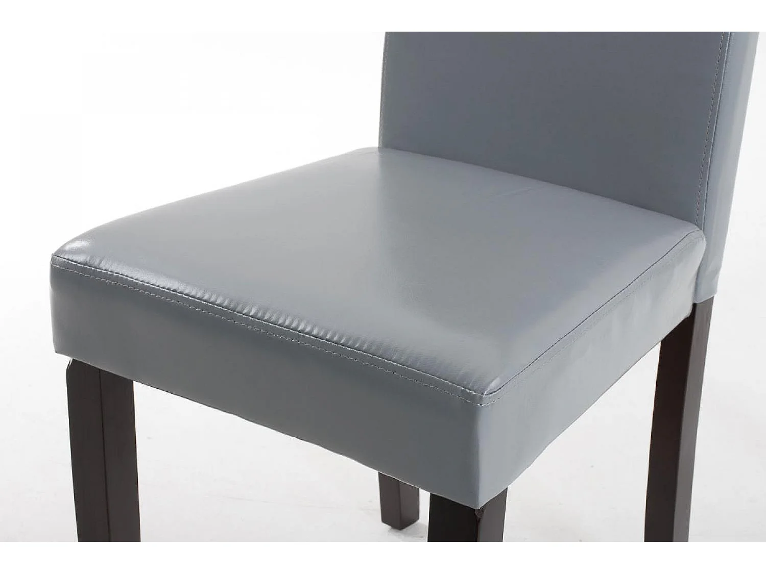 chaise salle à manger - Similicuir & Marron foncé - Gris - Ina