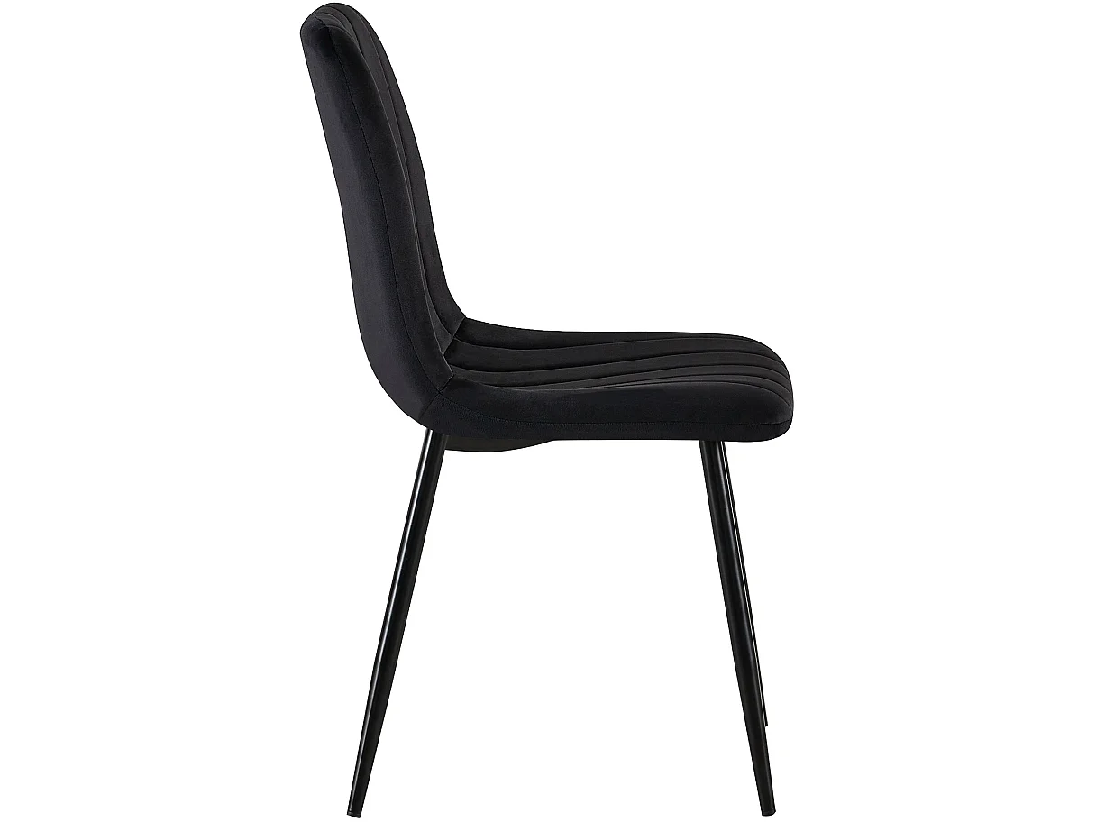 chaise salle à manger - Velours - Noir - Dijon