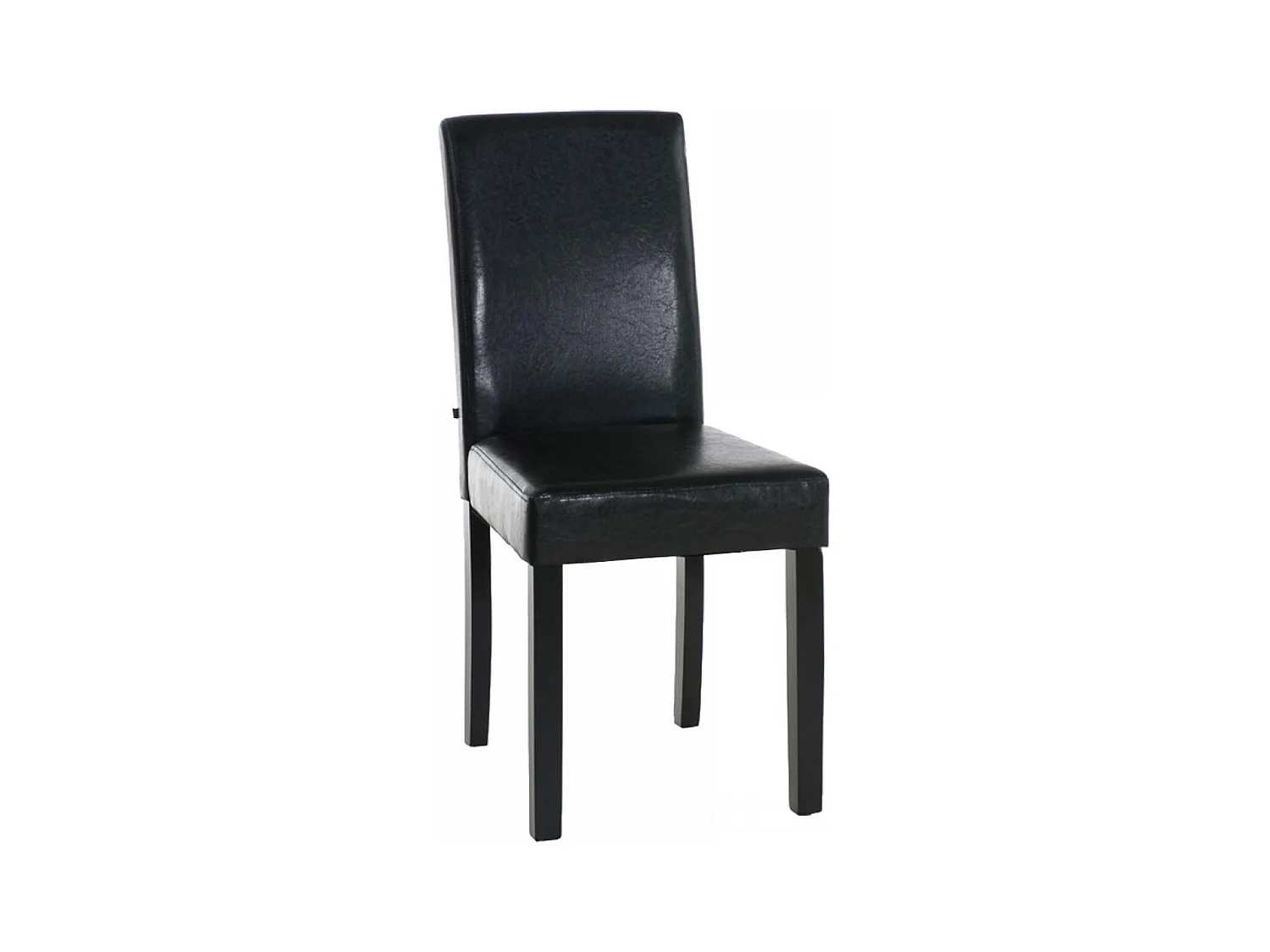 chaise salle à manger - Similicuir & Noir - Marron - Ina