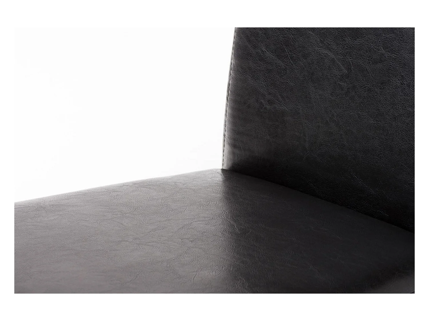 chaise salle à manger - Similicuir & Noir - Marron - Ina