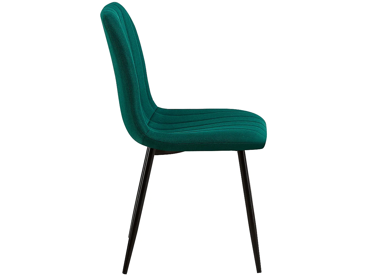 chaise salle à manger - Tissu - Vert foncé - Dijon