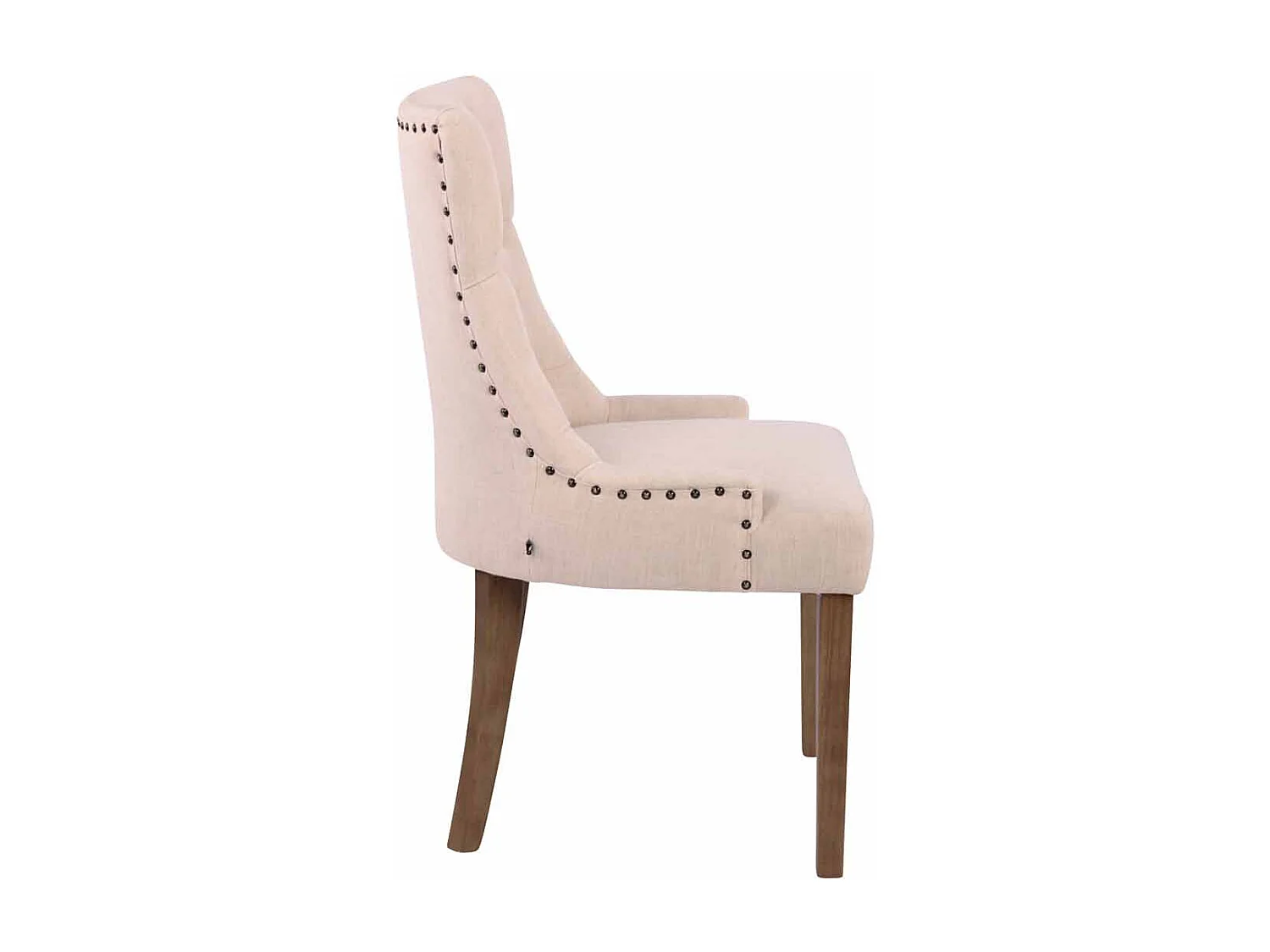 Lot de 2  chaise salle à manger - Tissu & Antique clair - Crème - Aberdeen