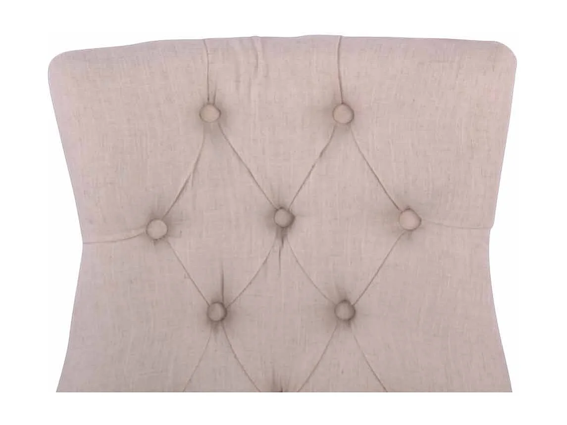 Lot de 2  chaise salle à manger - Tissu & Antique clair - Crème - Aberdeen