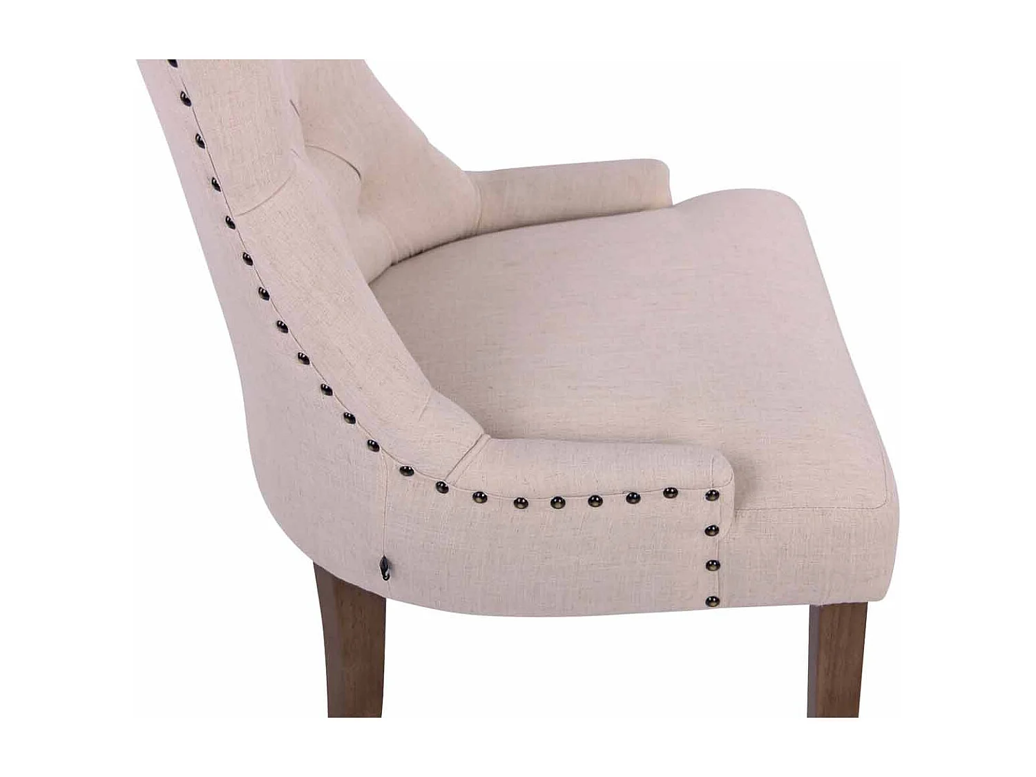 Lot de 2  chaise salle à manger - Tissu & Antique clair - Crème - Aberdeen