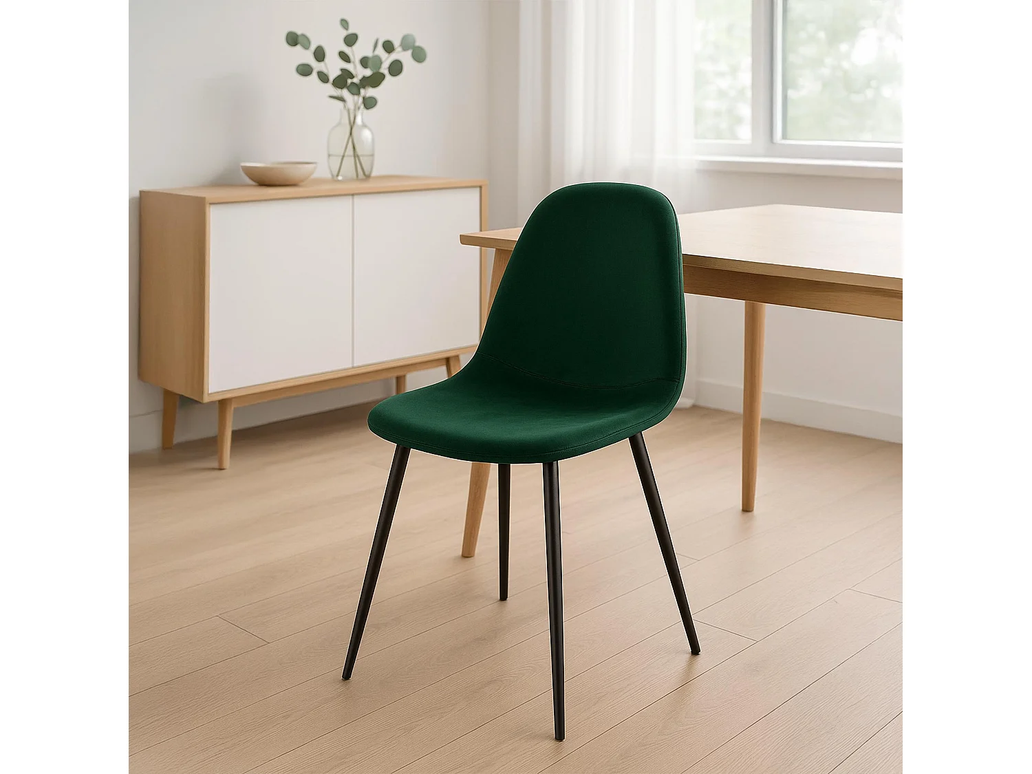 chaise salle à manger - Velours - Vert - Napier