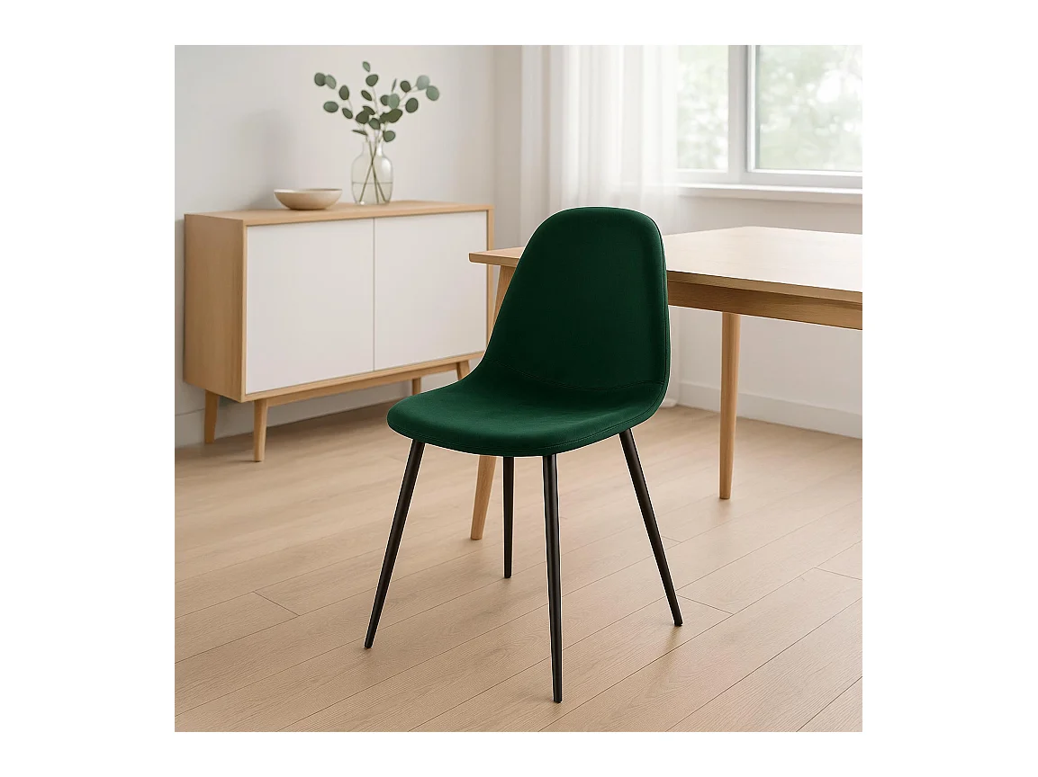 chaise salle à manger - Velours - Vert - Napier