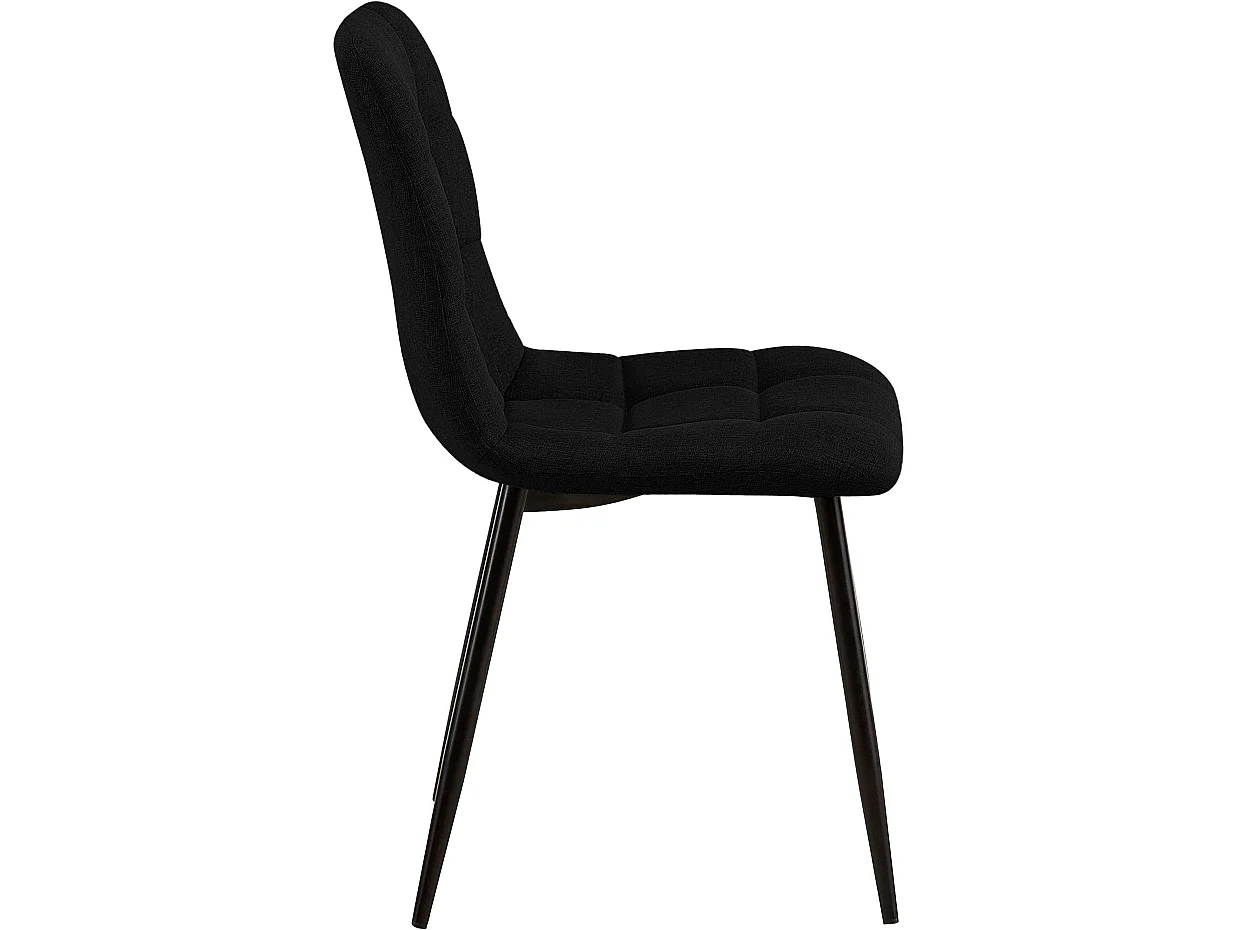 Lot de 4  chaise salle à manger - Tissu - Noir - Tilde