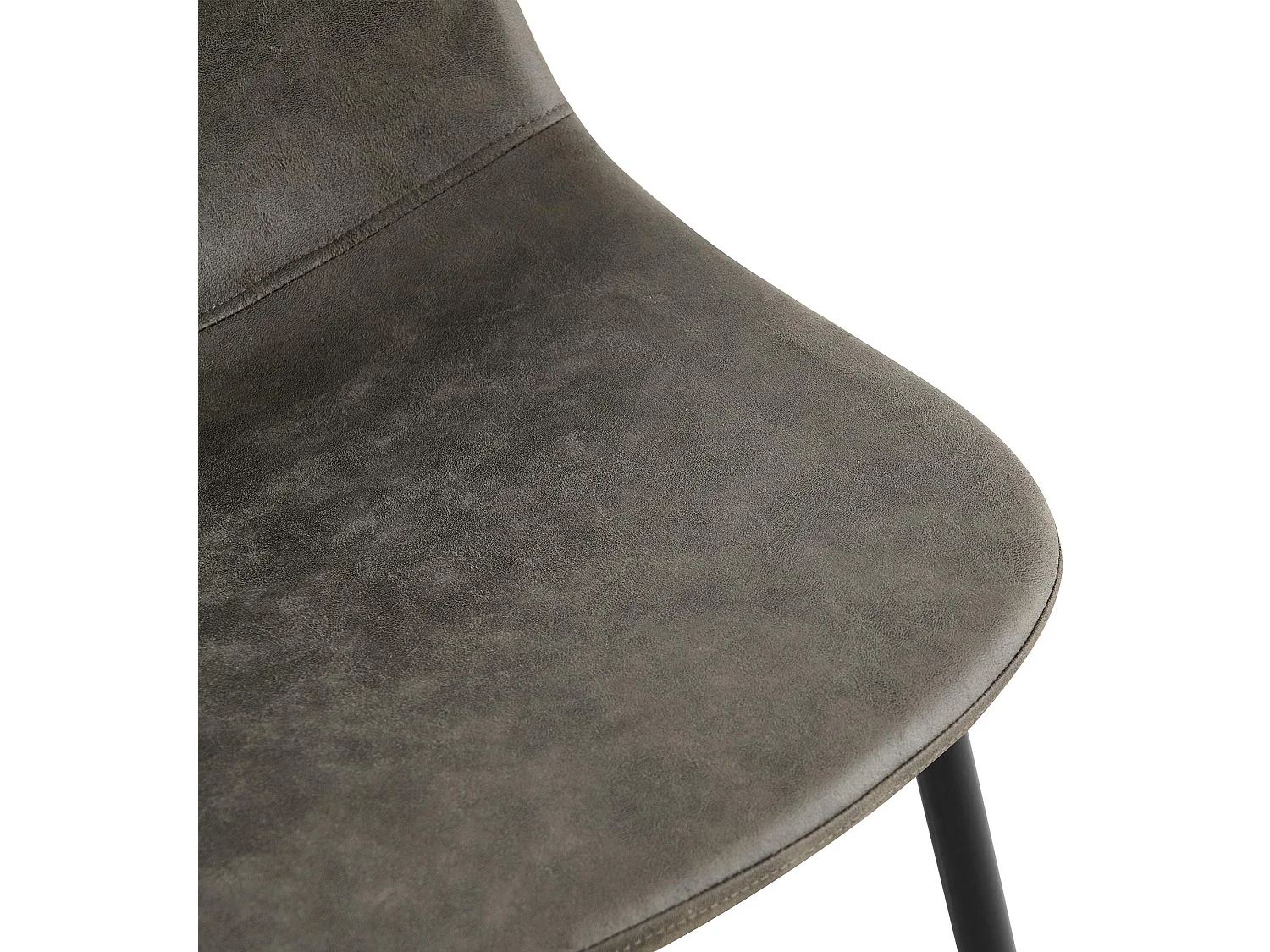 chaise salle à manger - Similicuir vintage - Gris foncé - Napier