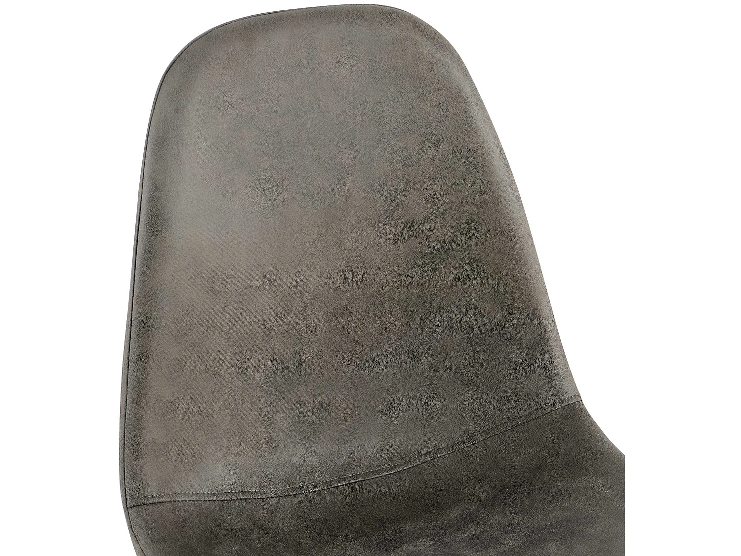 chaise salle à manger - Similicuir vintage - Gris foncé - Napier