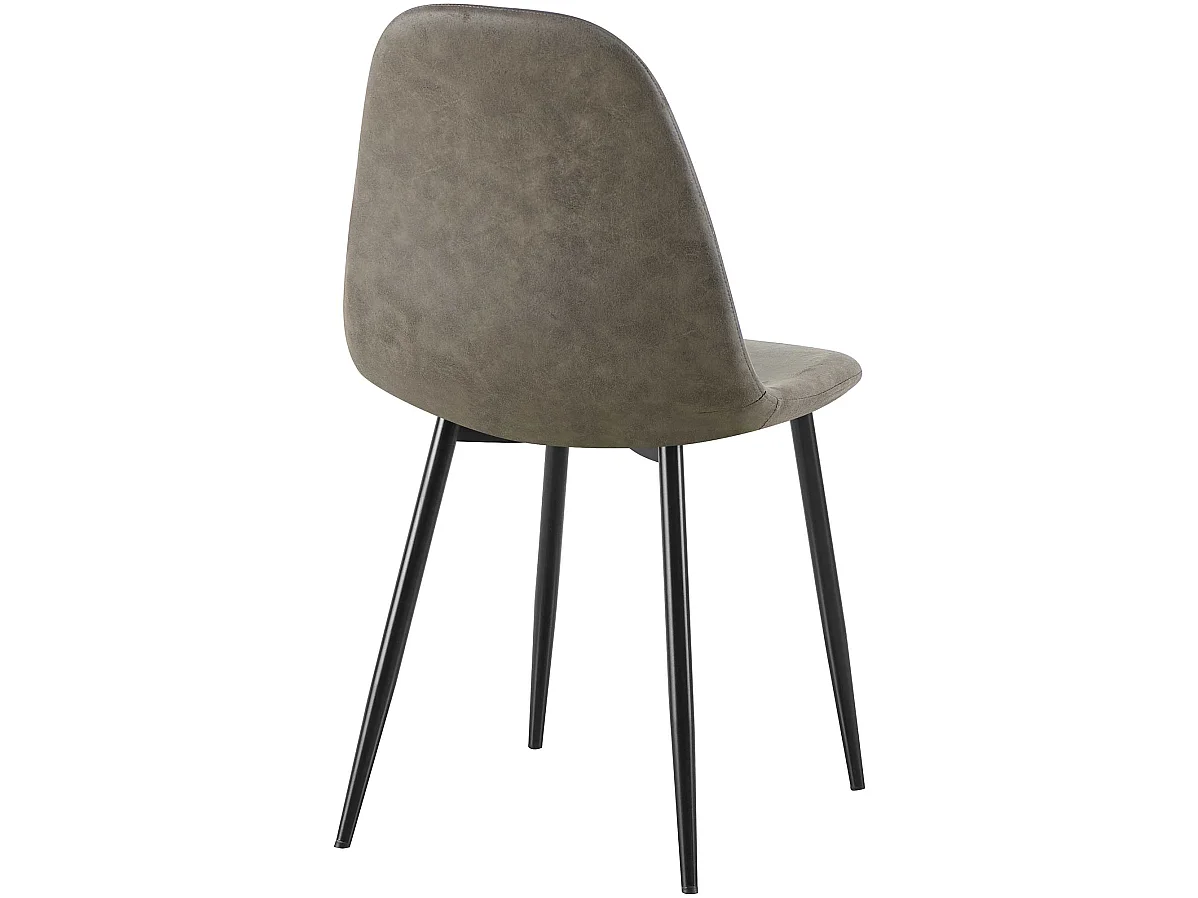chaise salle à manger - Similicuir vintage - Gris foncé - Napier