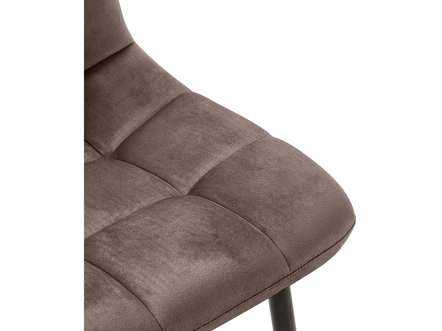 Lot de 4  chaise salle à manger - Velours - Marron - Antibes