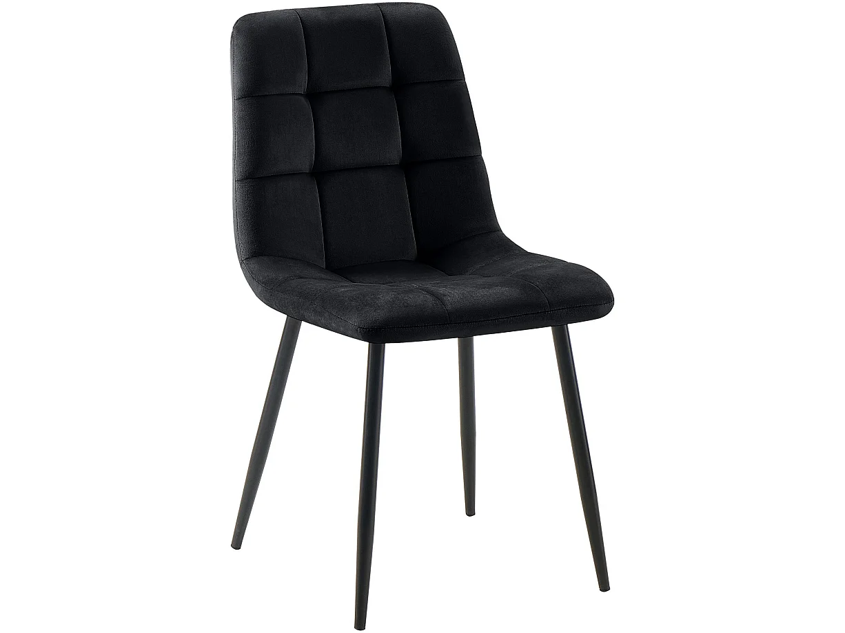 chaise salle à manger - Velours - Noir - Tilde