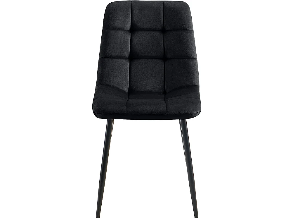 chaise salle à manger - Velours - Noir - Tilde