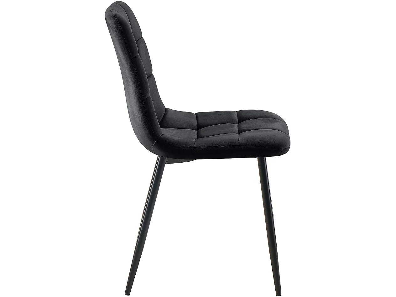 chaise salle à manger - Velours - Noir - Tilde