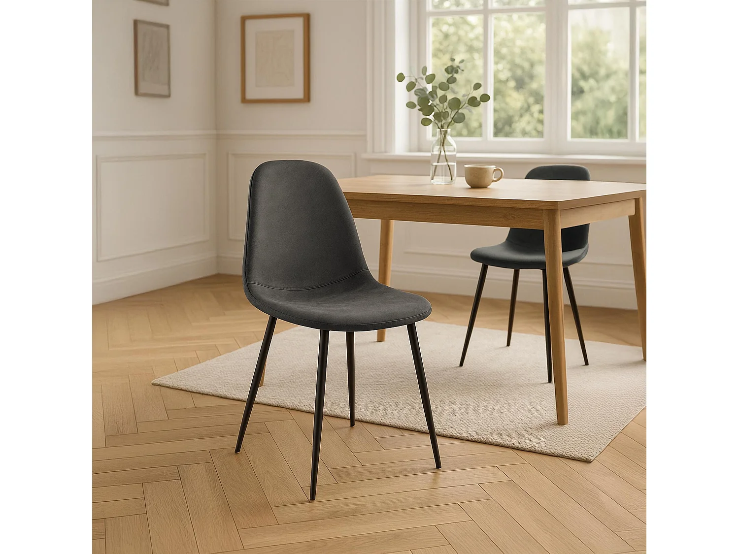 Eetkamerstoelen - Vintage kunstleer - zwart - Napier