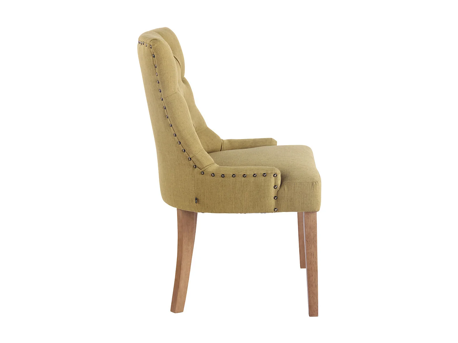 Lot de 2  chaise salle à manger - Tissu & Antique clair - Vert - Aberdeen