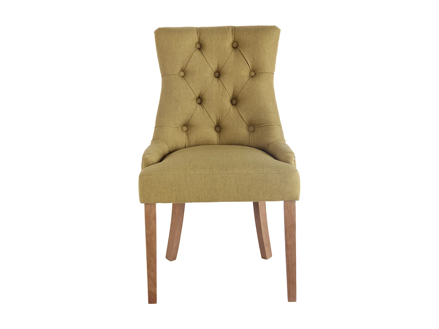 Lot de 2  chaise salle à manger - Tissu & Antique clair - Vert - Aberdeen