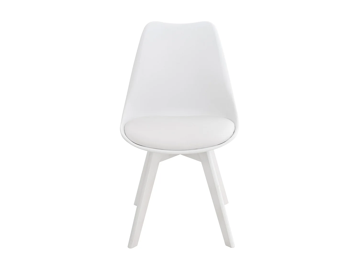 Lot de 4  chaise salle à manger - Plastique - Blanc / Blanc - Linares