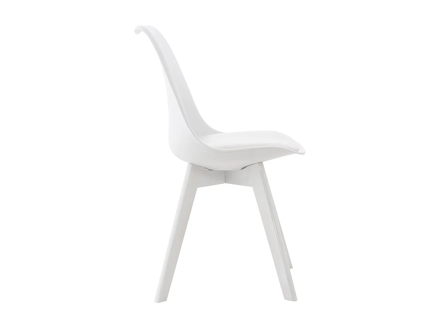 Lot de 4  chaise salle à manger - Plastique - Blanc / Blanc - Linares