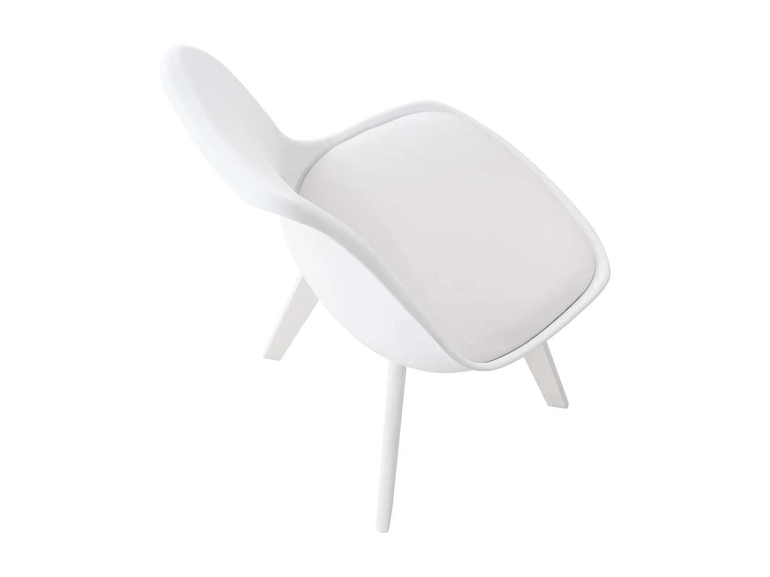 Lot de 4  chaise salle à manger - Plastique - Blanc / Blanc - Linares