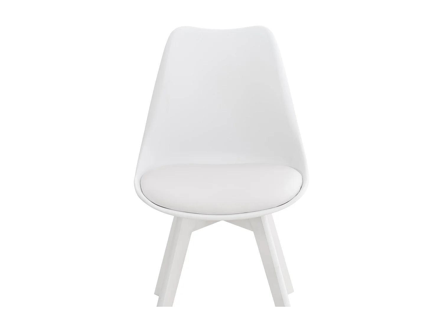 Lot de 4  chaise salle à manger - Plastique - Blanc / Blanc - Linares