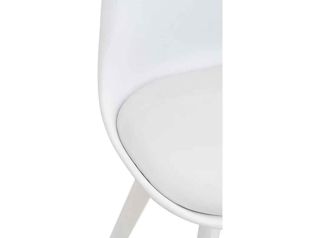 Lot de 4  chaise salle à manger - Plastique - Blanc / Blanc - Linares