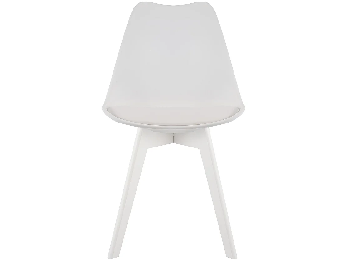 Lot de 4  chaise salle à manger - Plastique - Blanc / Blanc - Linares